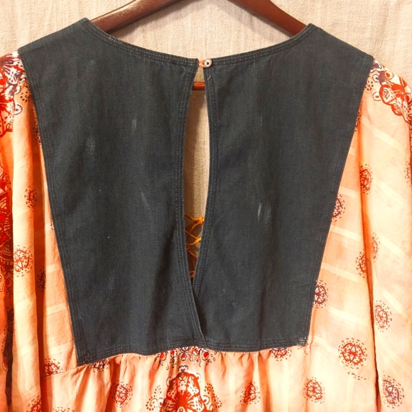 Free People hi-lo boho flutter-sleeve smock dress, size L, EUC - Picture 5 of 6